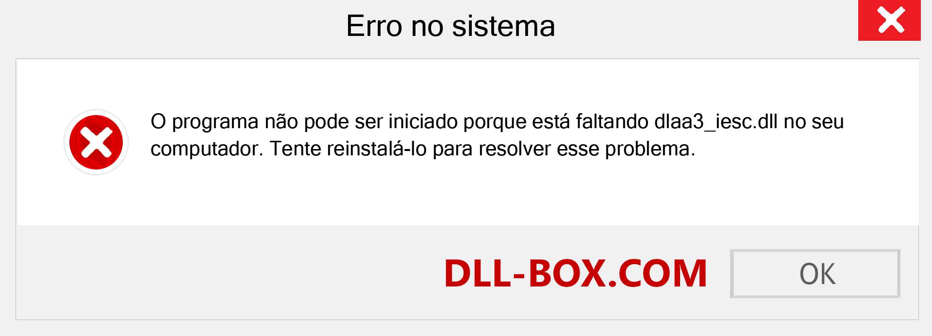 Arquivo dlaa3_iesc.dll ausente ?. Download para Windows 7, 8, 10 - Correção de erro ausente dlaa3_iesc dll no Windows, fotos, imagens